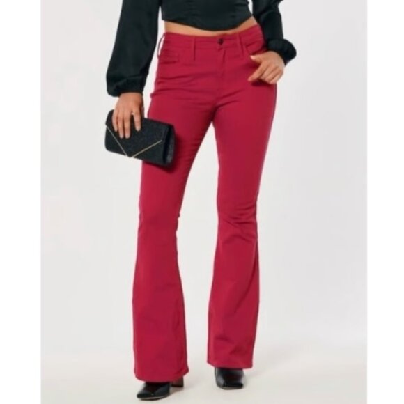 NWT Hollister Vintage Flare High-Rise Red Jeans 23/32 - Picture 1 of 14